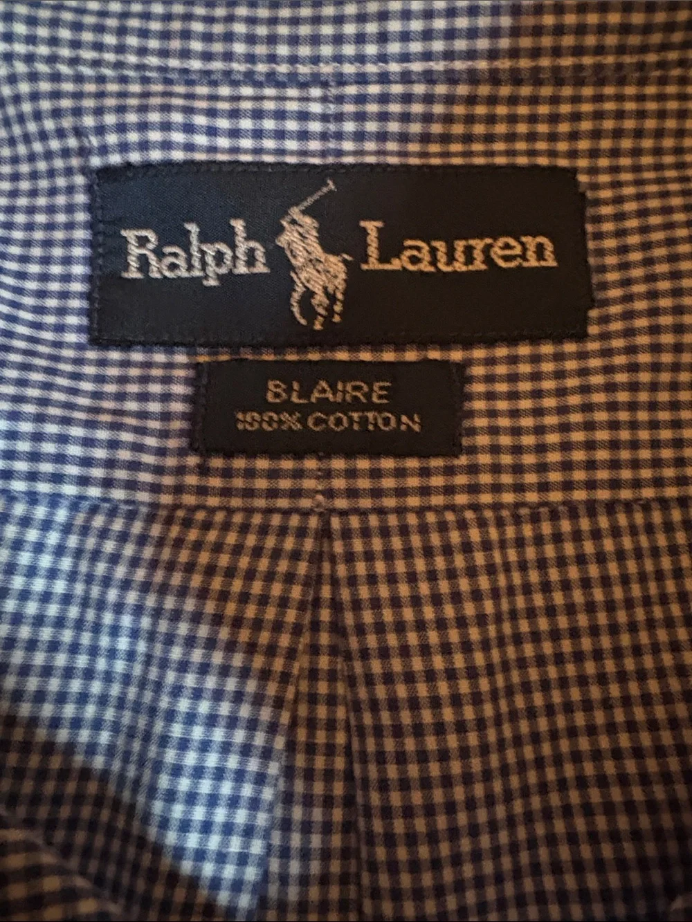 Polo by Ralph Lauren Blue Micro-Check Button-Down Dress Shirt